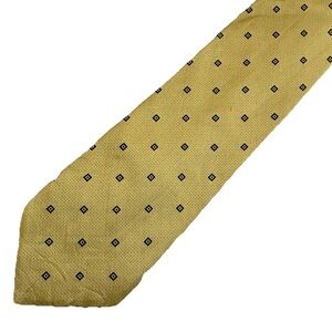 Pierre Balmain Mustard Silk Men’s Tie with Diamond Pattern